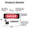 Signmission Corrosive Danger Sign, Plastic, 24in W x 18in L, 2PK OS-2PACK-DS-P-1824-L-2003 - alternate 6